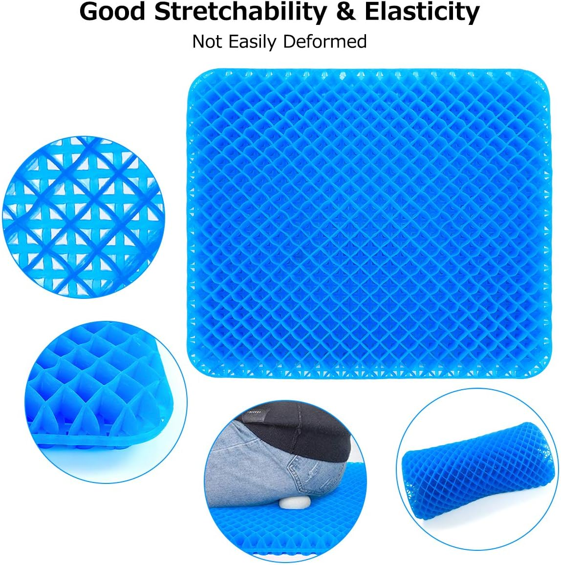 Seat Cushion Design Seat Cushion with Non-Slip Seat Cover for Relief Back Pain, Gel Cushion for Home Office Chair Wheelchair image number 2