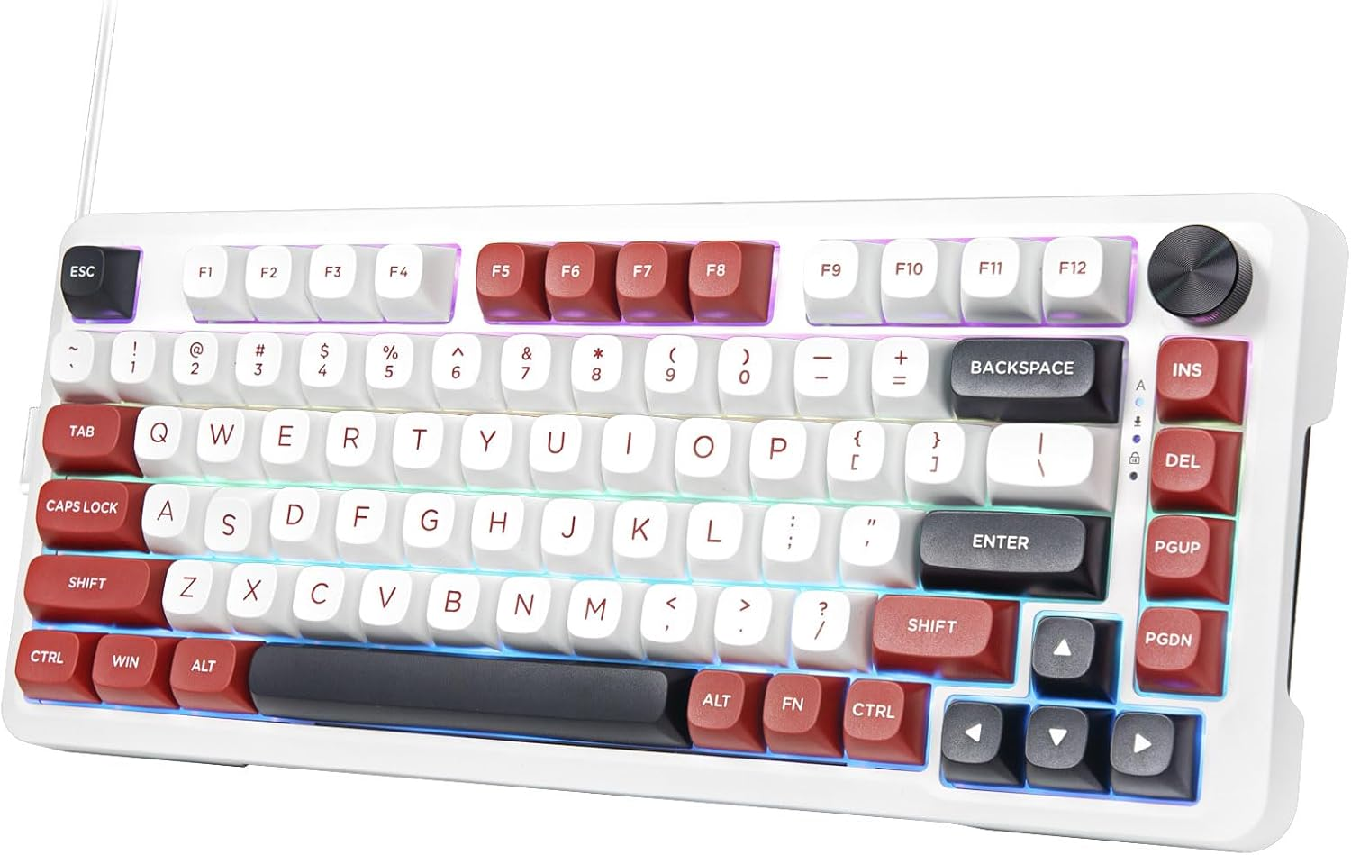 E-Yooso Creamy Mechanical Keyboard Wired, Hot Swappable, Pre-Lubed Linear Switches, Gasket Structure with Sound Dampening Foam, RGB Backlit, 82 Keys Custom Gaming Keyboard for Pc,White