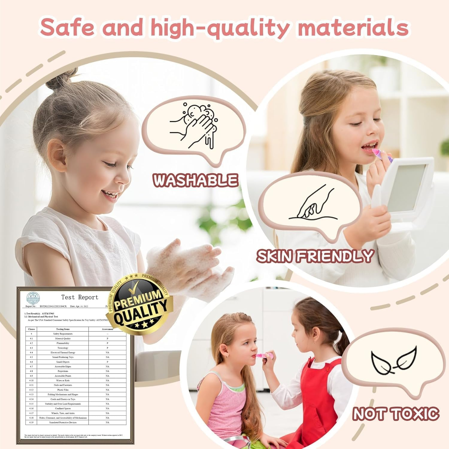 Kids Nail Polish & Makeup Kit for Girls - Washable, Non Toxic Pretend Play Toy Gift for Ages 3-12 | Girl Toys & Beauty Set (Pink) image number 3