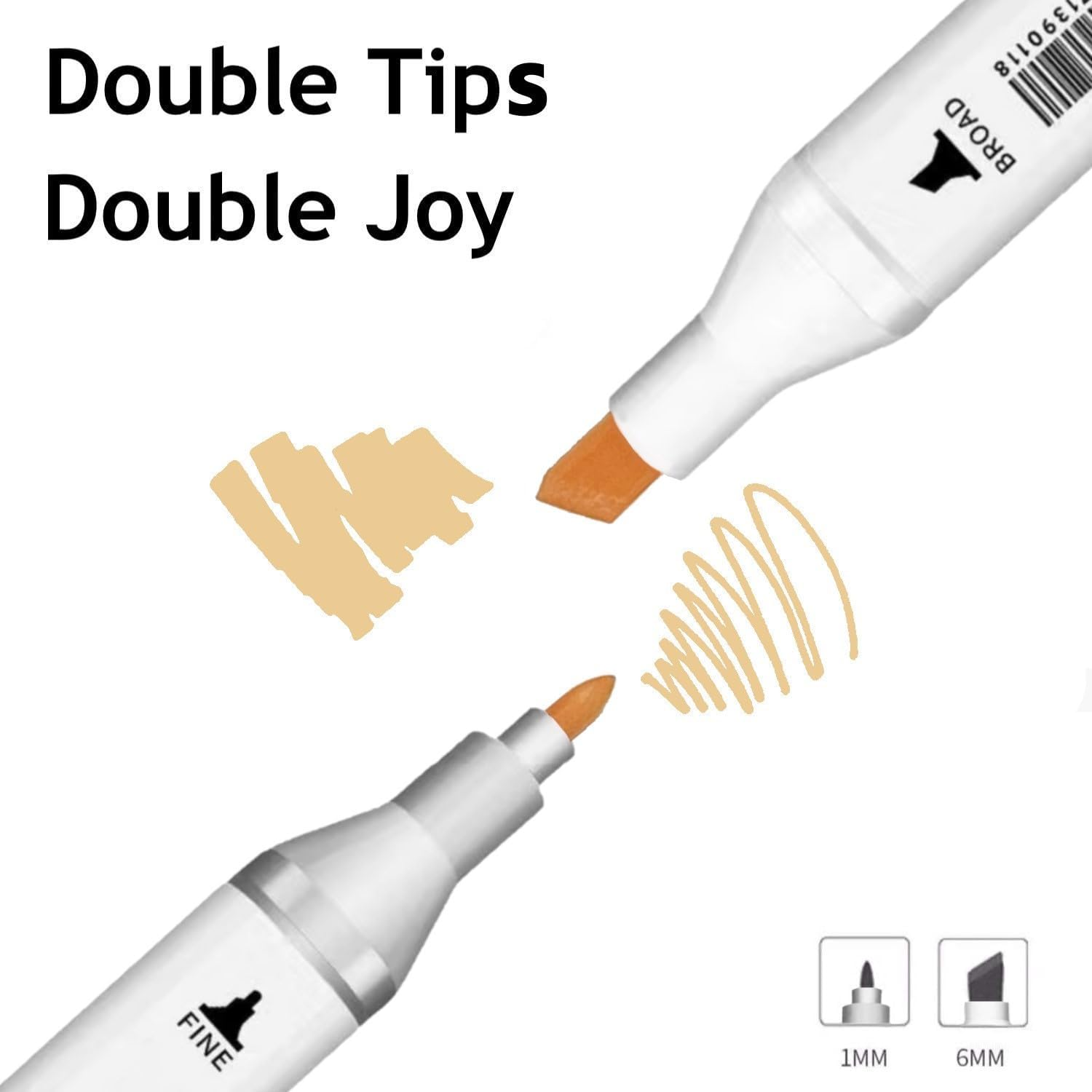 6Pcs Skin Tone Alcohol Markers,Dual Double Tips Art Markers Drawing Sketched for Adult Brginner(Skin Tone) image number 3