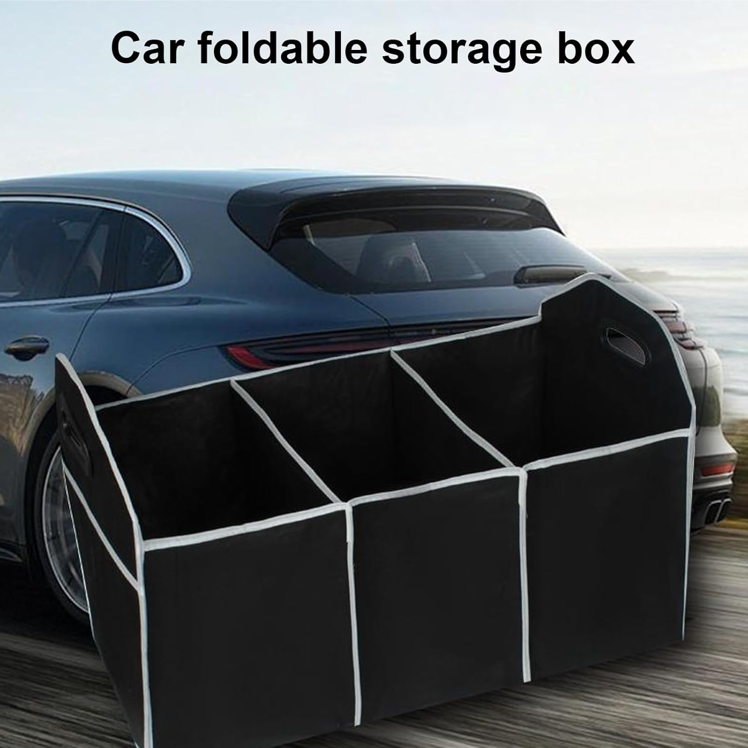 Trunk Organizer for Car & SUV | Collapsible Boot Storage Organizer with Removable Divider | Car Caddy & Grocery Bag Holder for Vehicle Storage image number 5