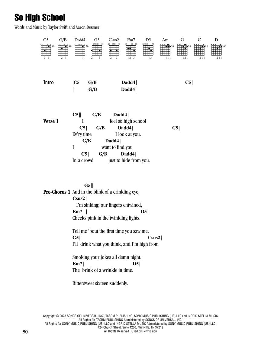 Taylor Swift - the Tortured Poets Department: the Anthology - Guitar Chords with Lyrics Songbook image number 4