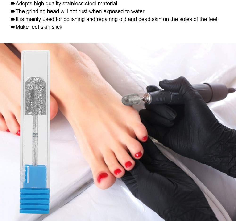 Sonew Diamond Pedicure Cone Drill, Stainless Steel Toenail Drill, Pedicure, Foot Calluses, Grinding Polishing Head for Cracked Skin, Corns, Callus Removal, Feet File Nails for Manicure and Pedicure image number 3