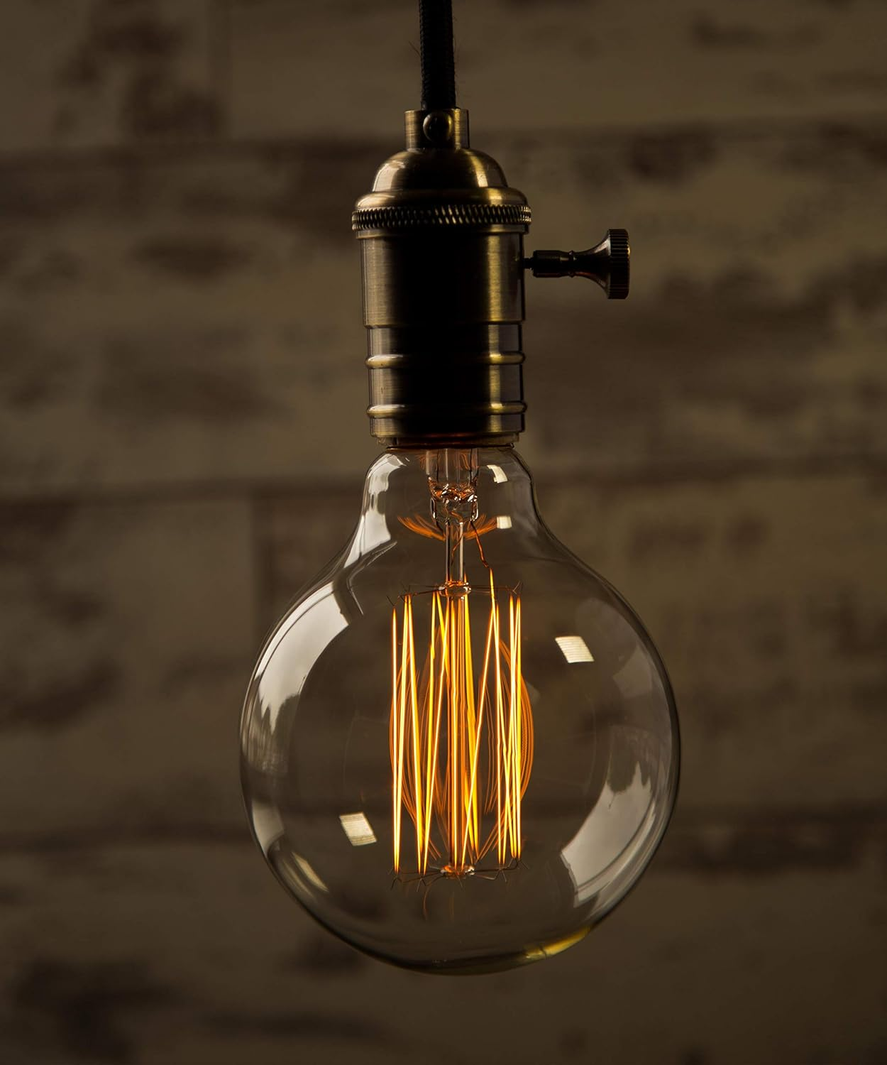 William & Watson Edison Vintage Large Globe Squirrel Cage Dimmable Light Bulb, 40W Amber Old Fashioned Retro E27 Screw Fitting Lamp (Globe Large (G95)) image number 2
