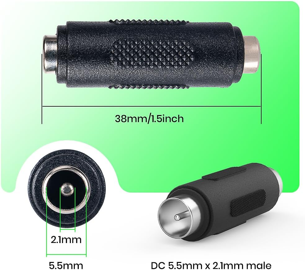XTAR 5Pcs 12V 5.5Mm X 2.1Mm DC Power Connector Adapter,Female to Female Power Jack Socket for Starlink Mini Led Strip Light CCTV Security Camera Cable Wire Ends Plug Barrel image number 4