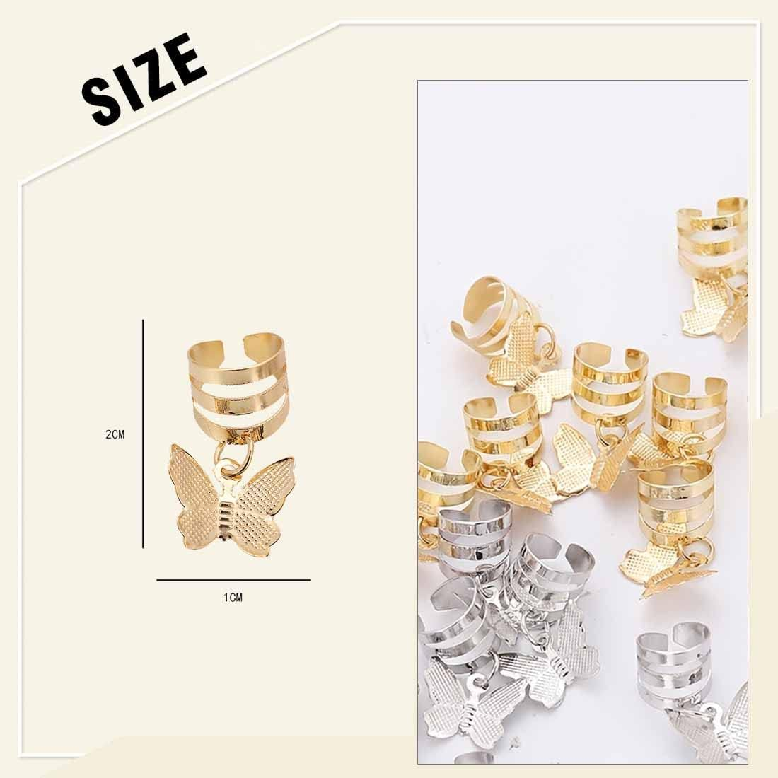 PLABBDPL Pack of 20 Dreadlock Jewellery Hair Spiral Clips, Hair Braid Rings, Aluminium Dread Lock, Adjustable Metal Cuffs, Dreadlocks, Beads, Braiding Hair Jewellery, Hair Dreadlocks Accessories for Men and Women image number 2