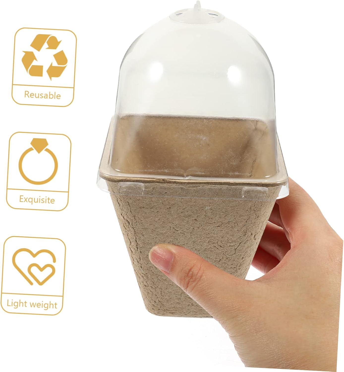 20Pcs Flower Pots for Outdoor Plants Pulp Trays Air Vent Moisture Retention image number 1