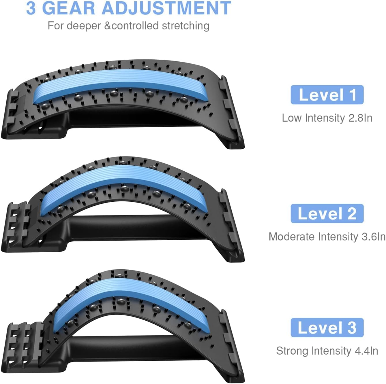 Back Stretcher, Lumbar Back Cracker Board Pain Relief Device, Multi-Level Lumbar Back Massager, Pain Relief for Herniated Disc, Sciatica, Scoliosis, Lower and Upper Lumbar Support Stretcher image number 4