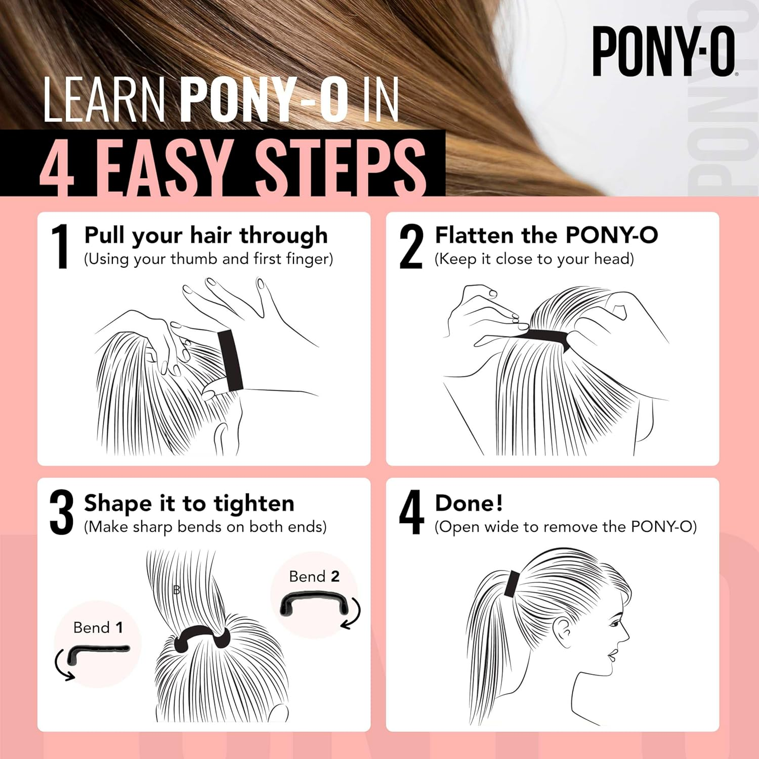 2 Medium Pony-Os for Fine to Normal Hair or Slightly Thick Hair (Blonde and White) image number 5