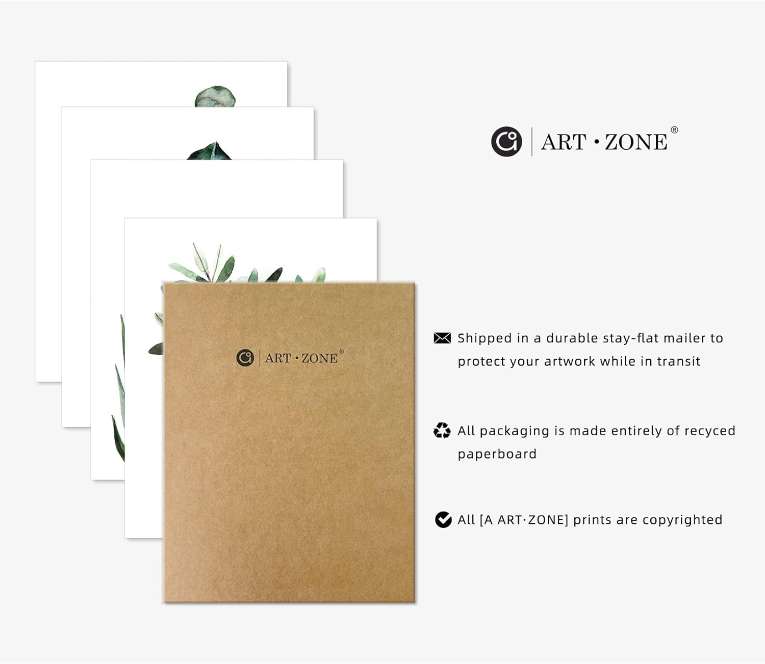 ARTZONE Botanical Posters Plant Prints Canvas Paintings Wall Art for Living Room Decor for Bedroom Aesthetic Boho Wall Decor Minimalist Wall Art Plants Leaf (Set of 4Pcs)-Unframed-8"X10" (Option 2) image number 3