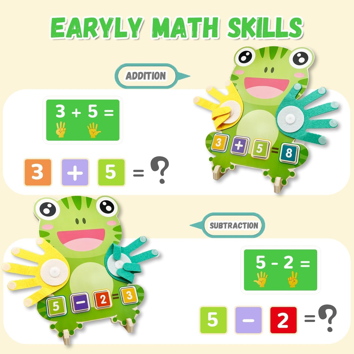 Starweeks Montessori Math Learning Toys for 3-6 Year Olds, 9FT Finger Counting Number Blocks, Addition & Subtraction Math Cards, Educational Preschool Toy for Toddlers, Gift Boys & Girls image number 2