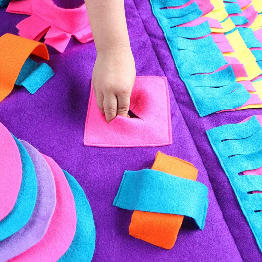 Tootoo Dog Snuffle Mat for Nose Work Training &ndash; 90X90Cm Pet Foraging Feeding Mat Toy | Interactive Puzzle Blanket for Dogs | Anti-Slip Slow Feeding Pad for Stress Relief & Mental Stimulation image number 6