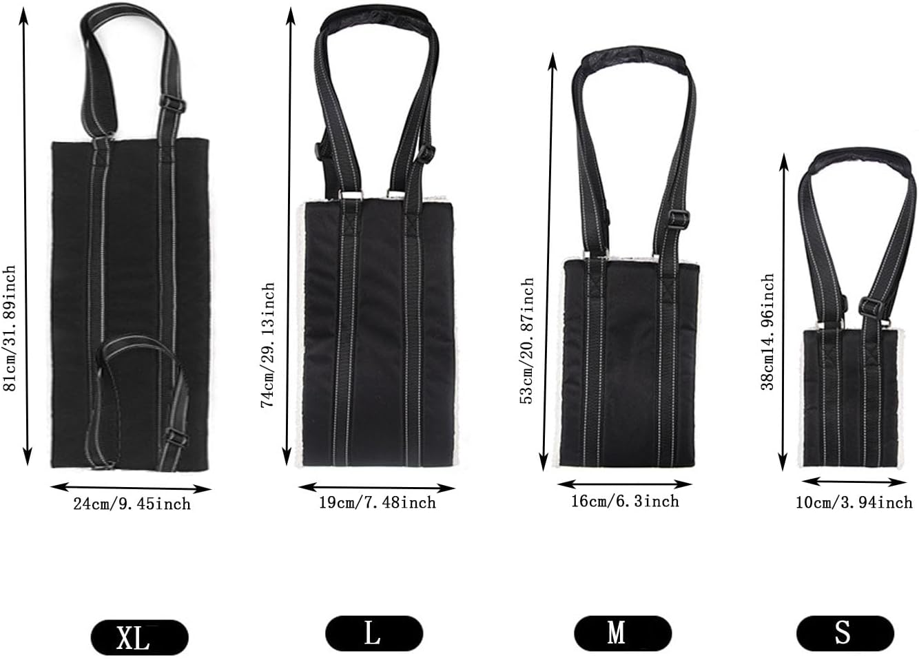 Shengsenfu Dog Lift Sling Support Harness - Hip & Back Legs Lifting Aid for Elderly, Disabled, or Injured Dogs - Adjustable, Reflective, Portable - Small, Black image number 3