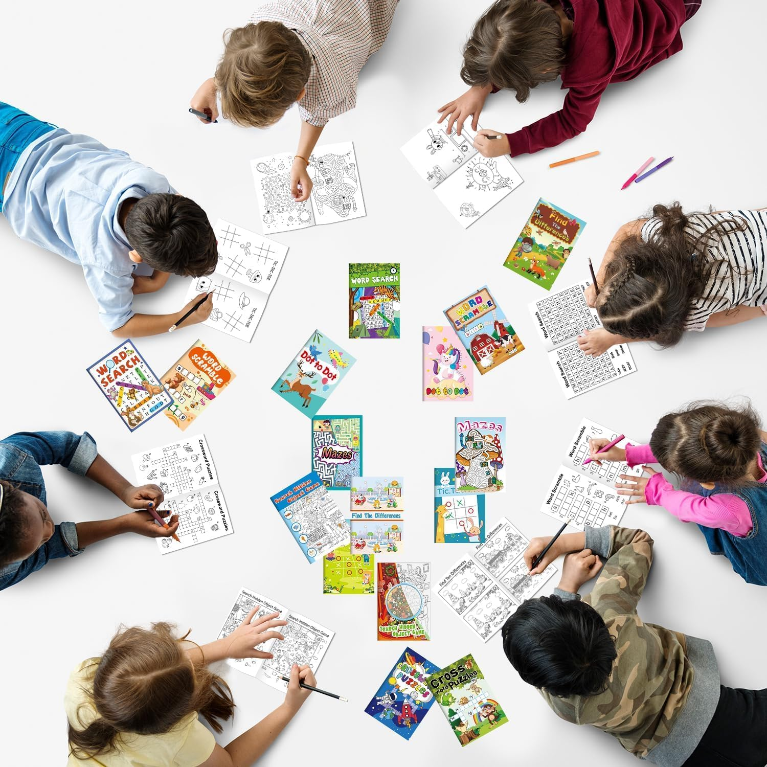 24Pack Mini Activity Book for Kids Party Favours Ages 4-8 8-12,Bulk Activity Books Include Mazes,Dot to Dot,Word Search, Word Scramble and More for Goodie Bag Stuffer Stuffer Classroom Activity image number 1