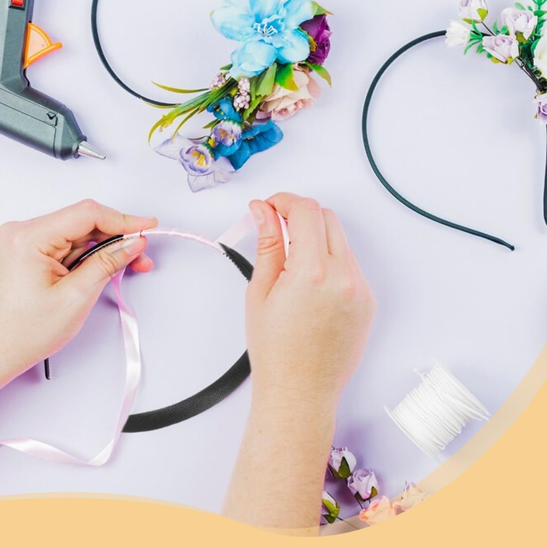 DLPRK 2 X Hair Bands, Women'S Solid Colour Simple Hair Accessories, Girls Fashion Hair Accessories image number 3