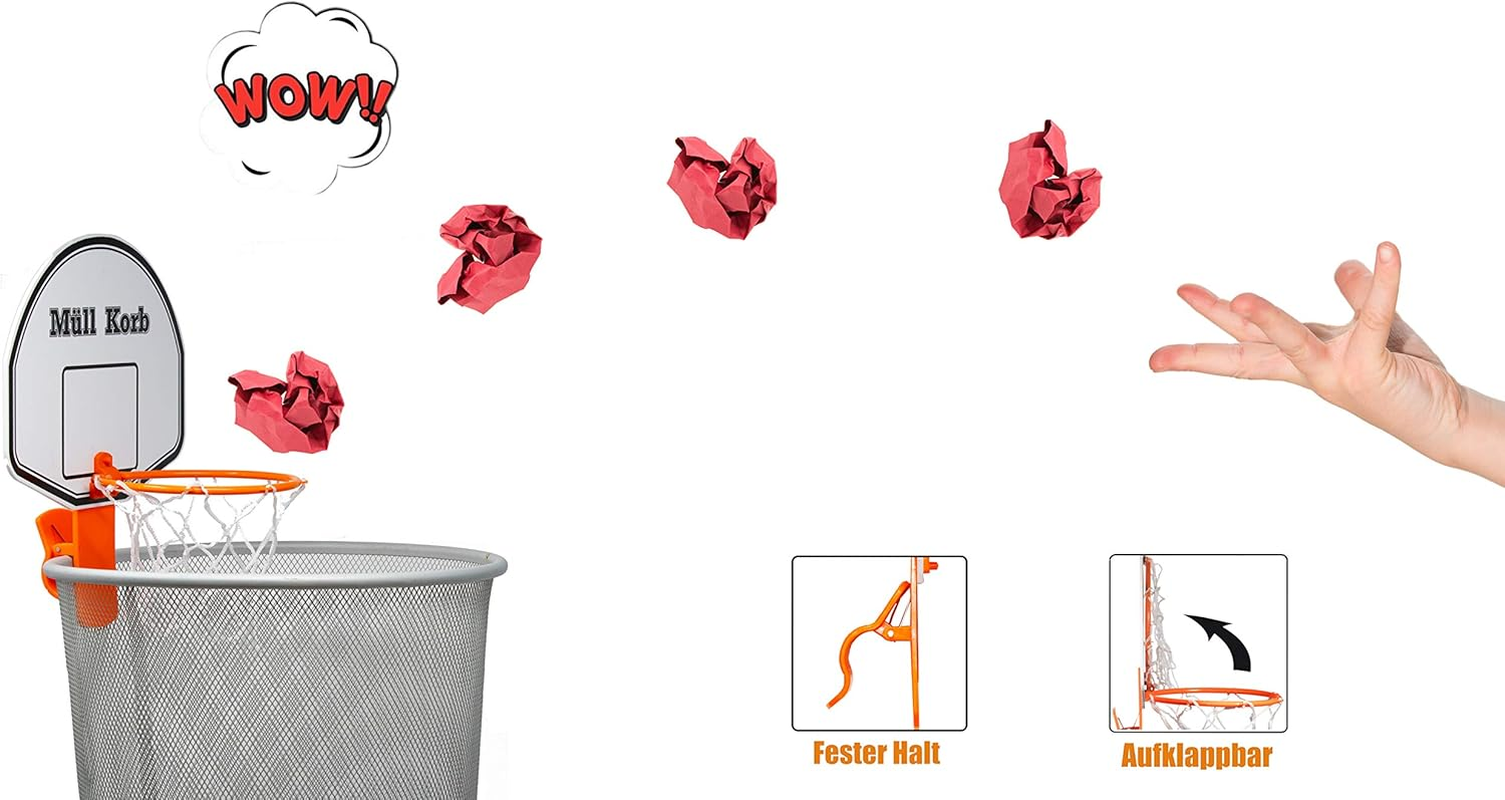Krockazone. Mini Basketball Hoop for Trash Can Waste Paper Basket with Small Ball - Fun for Room, Door, Office, Home, Kids, Sports, Toys image number 5