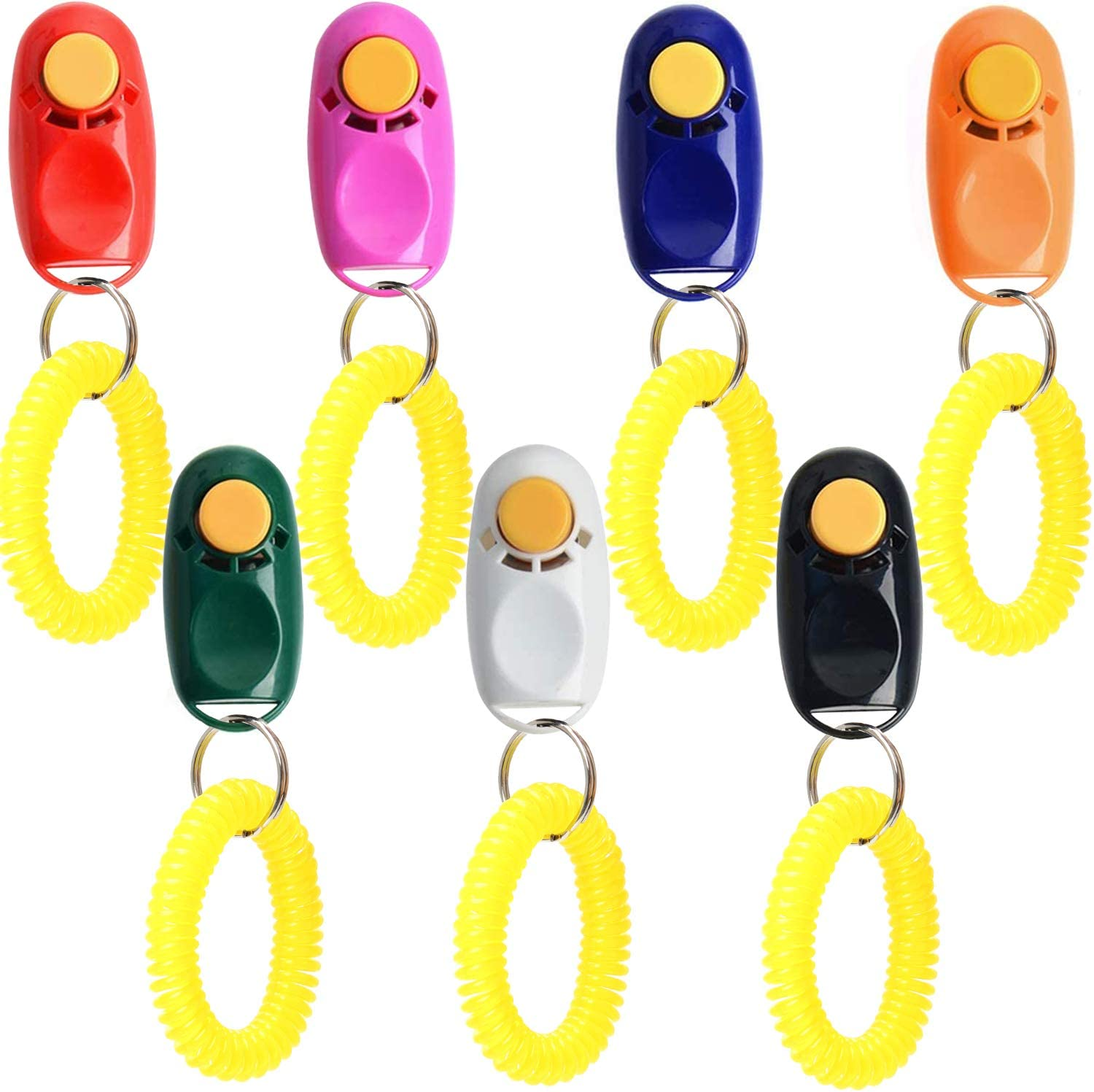 Coolrunner 7Pcs 7 Color Universal Animal Pet Dog Training Clicker with Wrist Bands Strap, Assorted Color Dog Clickers for Pet Dog Training & Obedience Aid image number 3