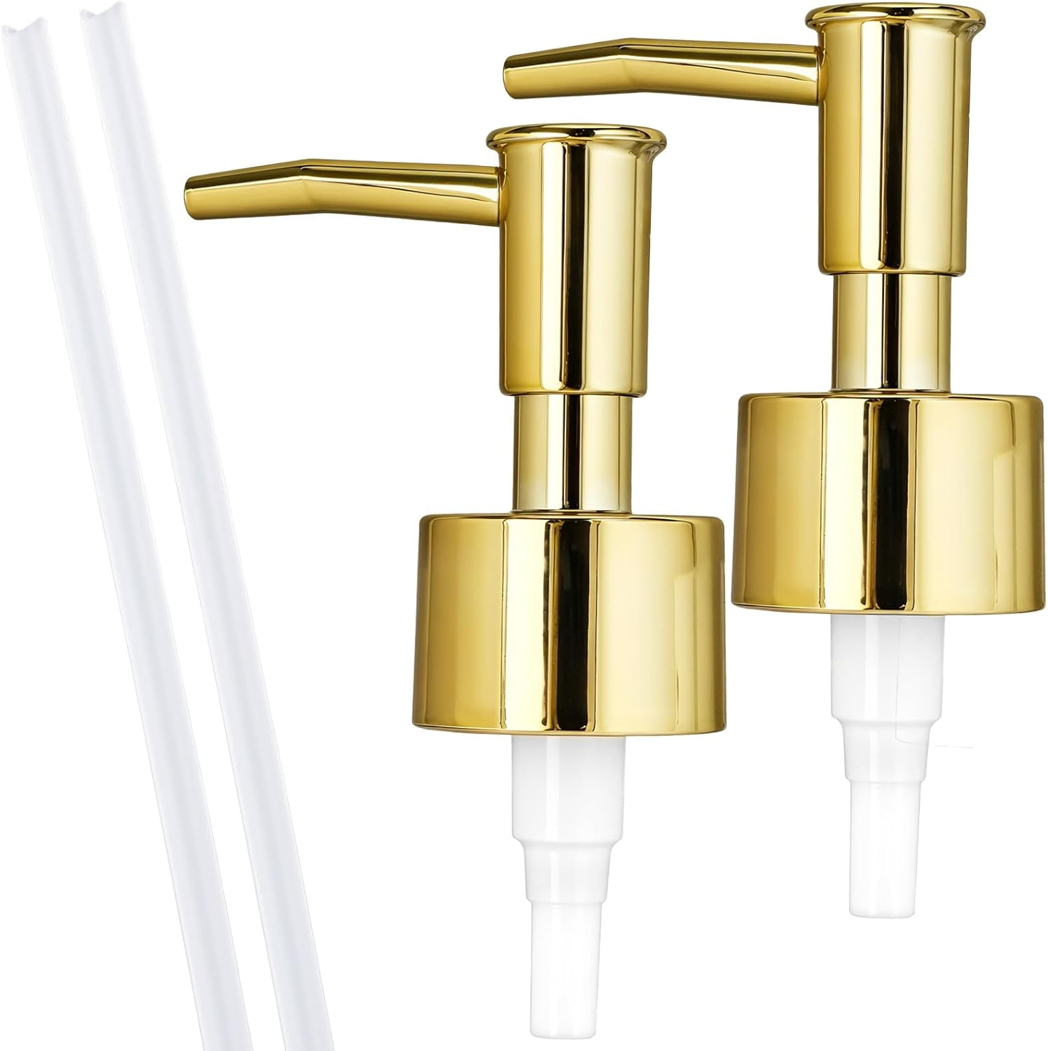 2Pack Gold Soap Dispenser Pump Replacement Top Dispenser Pumps Refill Dispenser Hand Soap Dispenser Soap Pump Replacement for Lotion Regular Glass Mouth Bottles