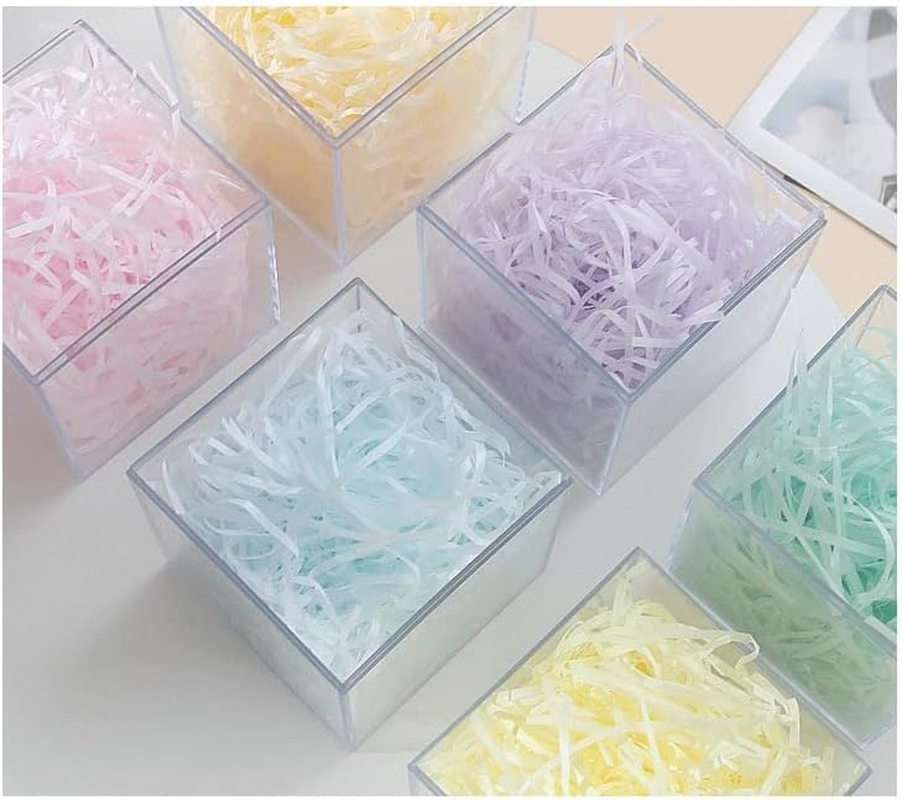 LORJE Raffia Grass Shredded Tissue Paper, Filler for Wrapping Gifts, Easter Basket Filler,Basket Shreds Crinkle Paper Party Gift Packaging Filler (Milky White) - Milky White image number 2