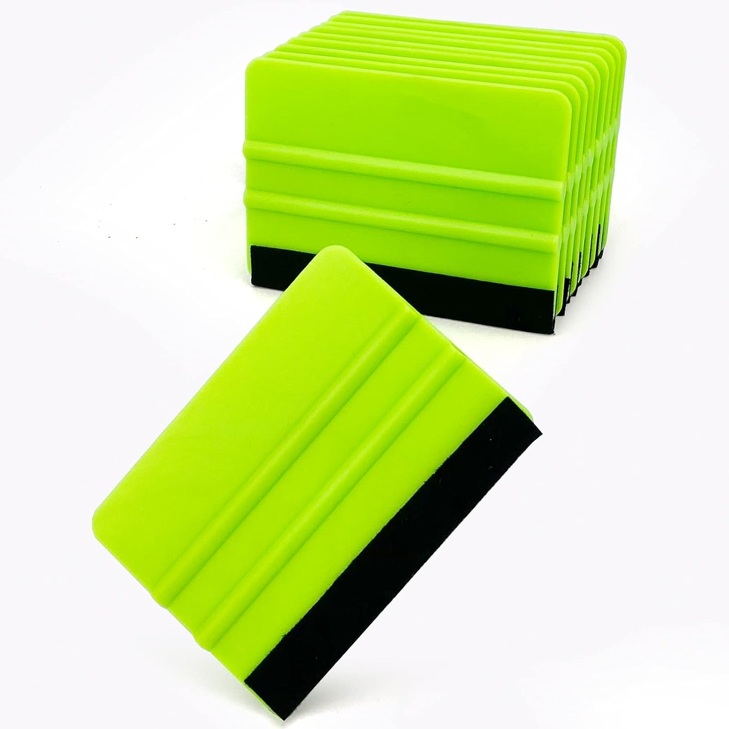 Ccyanzi 4Inch Vinyl Squeegee Tool Window Film Squeegee Decal Scraper Sign-Making Graphic Wallpaper Application, Felt Edge Protection Prevents Scratches - 10Piece Blue