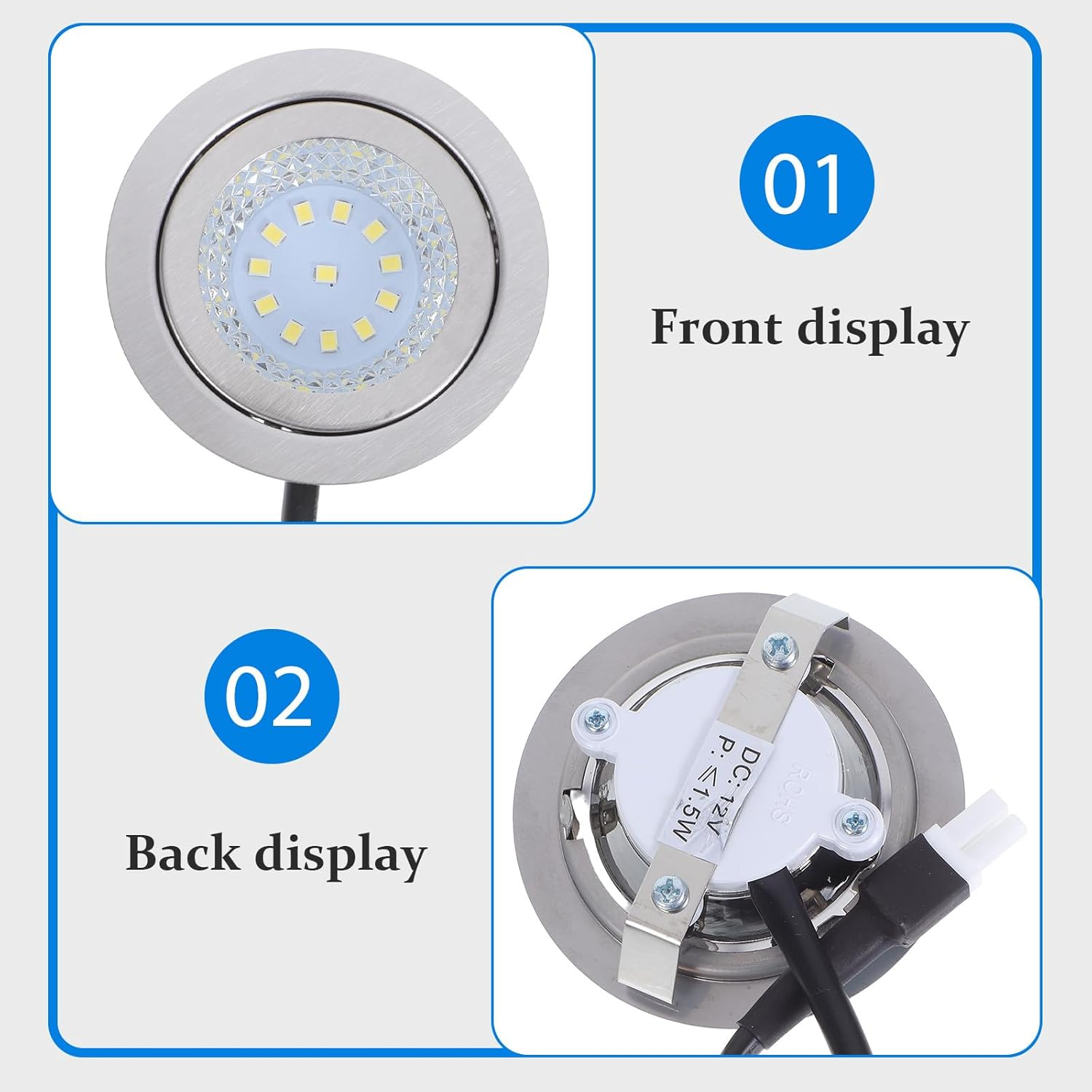 Veemoon 2Pcs Range Hood Light: Led Range Hood Light Bulbs - High Brightness 12 Beads Kitchen Rangehood Lighting for Recessed Closet under Cabinets Cooking Visibility image number 4