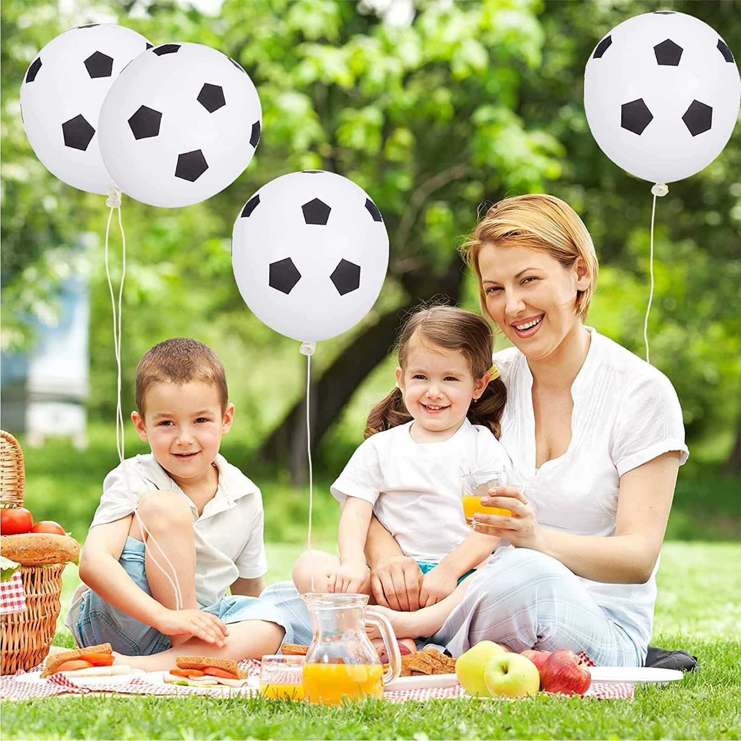 16 Pcs Black Soccer Latex Balloons 12 Inch Football Balloons,Black White Soccer Balloons,Birthday Balloons for Sport Theme Party，World Cup Party Kids Birthday Party，Football Fans Party Supplies image number 3