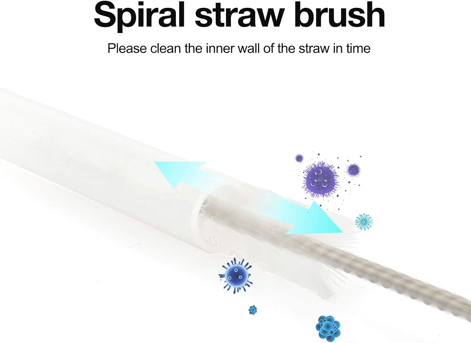 4 PCS Wide Mouth Straw Lid Replacement Straws Compatible with Hydro Flask and Most Wide Mouth Straw Lids [4 Straws + 4 Cleaning Brushes] BPA Free image number 1