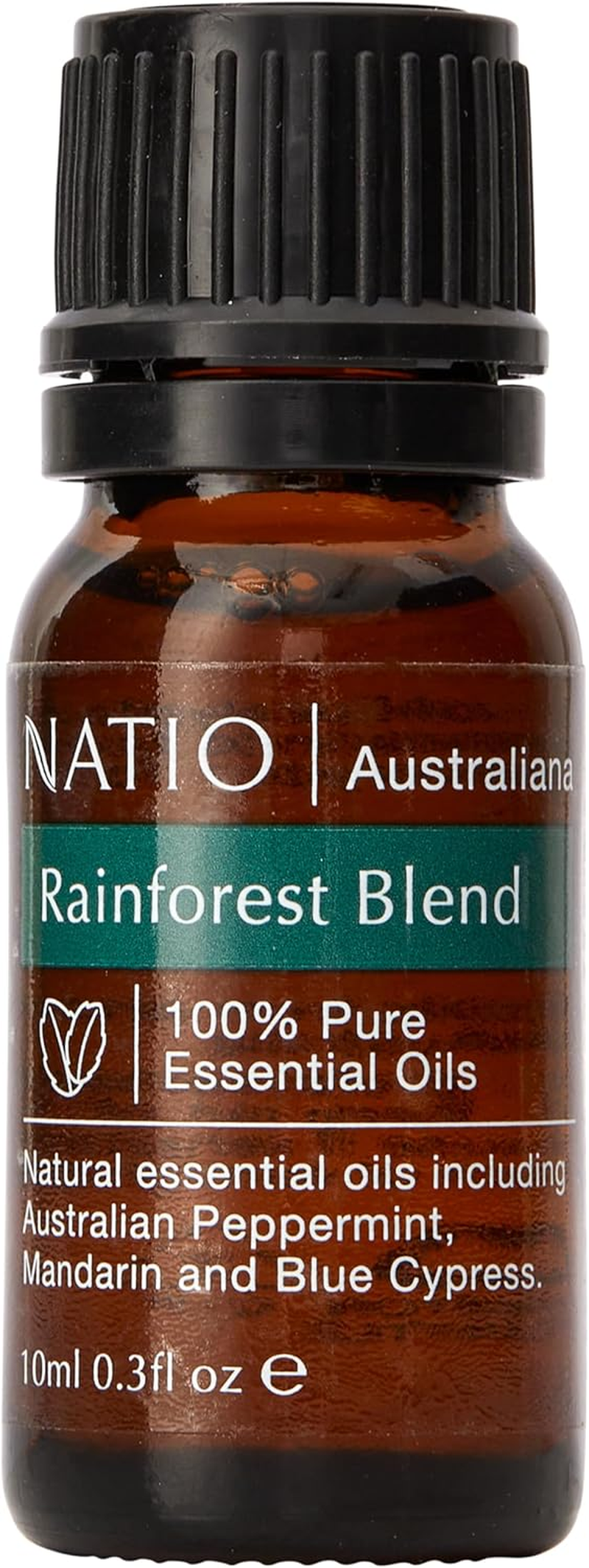 Natio Australia Australiana Pure Essential Oil Blend - Rainforest 10Ml - 100% Pure & Natural Essential Oil Blend - Mandarin, Eucalyptus, Tasmanian Peppermint, Tea Tree & Blue Cypress - Vegan Friendly & Made in Australia