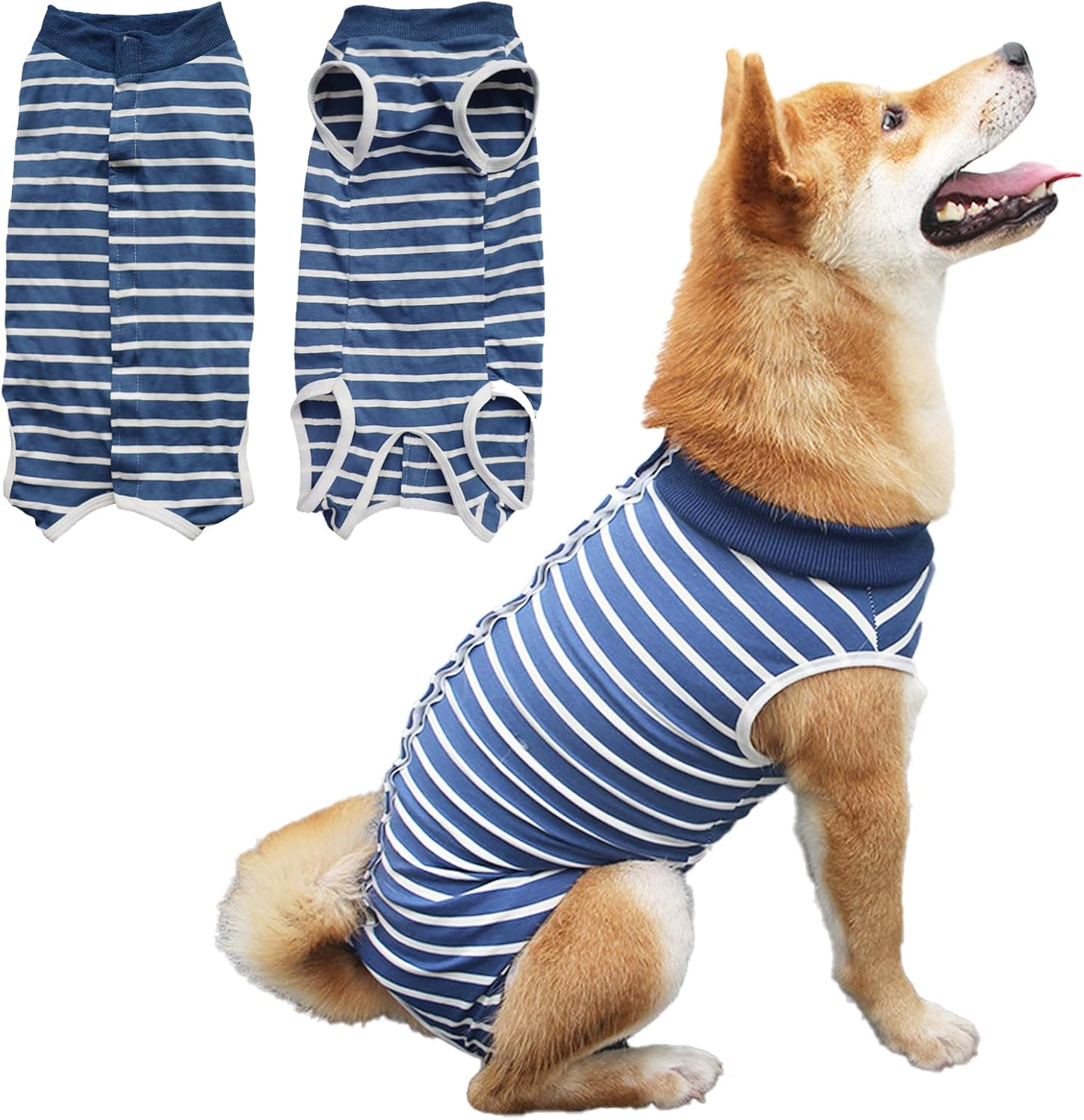 TYXHXTF 2PCS Dog Surgery Recovery Suit Dog after Surgery,Dog Recovery Suit Female Male,Dog Body Suit after Surgery,Post Surgery Dog Onesie,Adjustable Dog Post Surgery Body Suit(Blue) image number 5