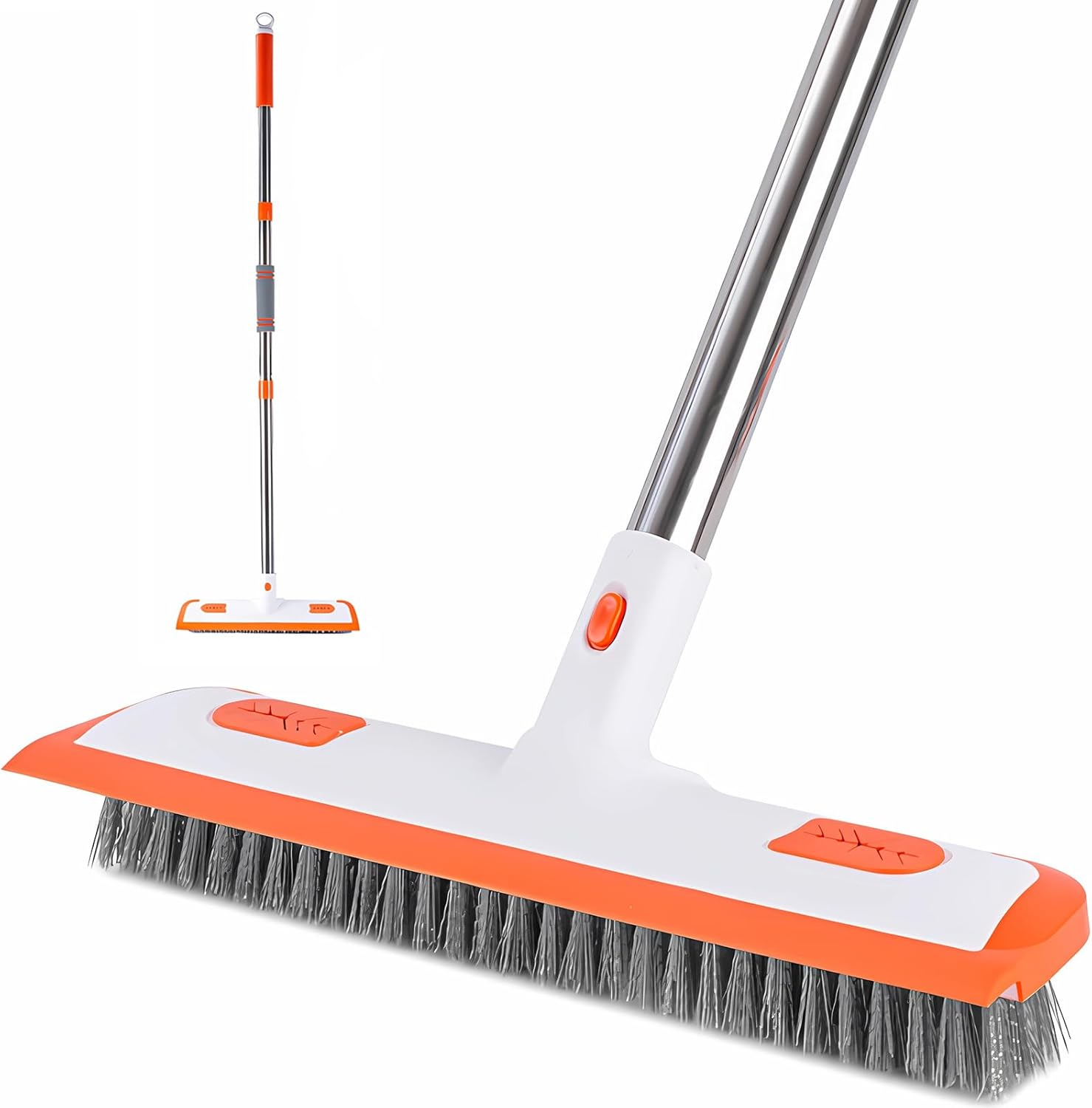 ONEKEYI Scrub Cleaning Brush with Long Handle, 2 in 1 Adjustable Retractable Floor Scrub Brush Suitable for Cleaning Bathrooms Bathtubs Kitchen Tiles Living Rooms Swimming Pools Corridors Deck image number 4