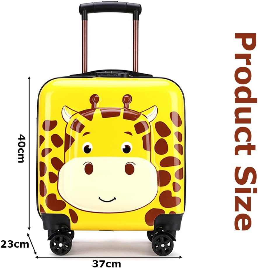 18 Inch Luggage, Wheel Luggage with Travel Quiet Spinner, Roller Case with 360 Rotation, Suitcase with Cartoon Pattern for Travel, 37 * 23 * 43 Cm (Cute) image number 6