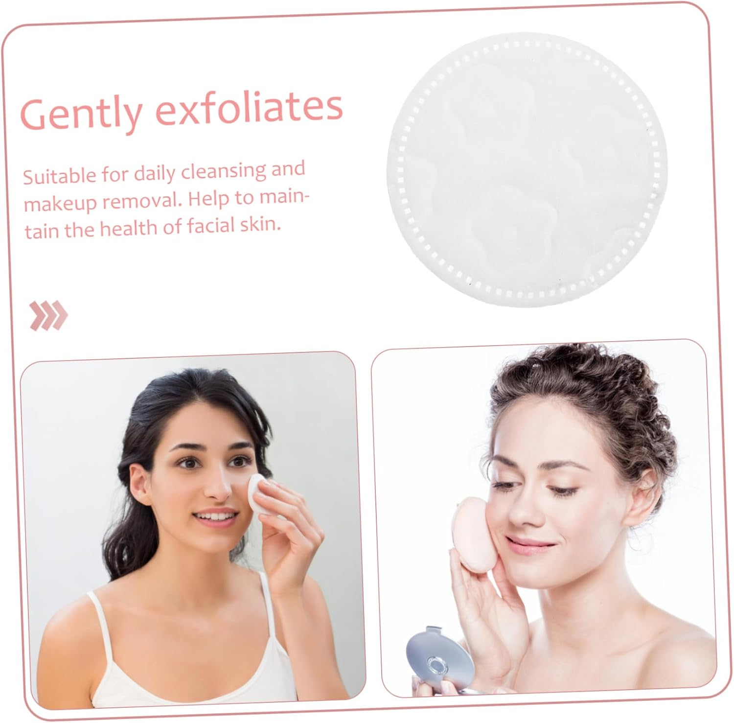 Beavorty 100Pcs 58Mm round Pure Cotton Makeup Remover Pads Disposable Facial Pads Soft Cotton Rounds for Women Face Cleaning and Exfoliating image number 4