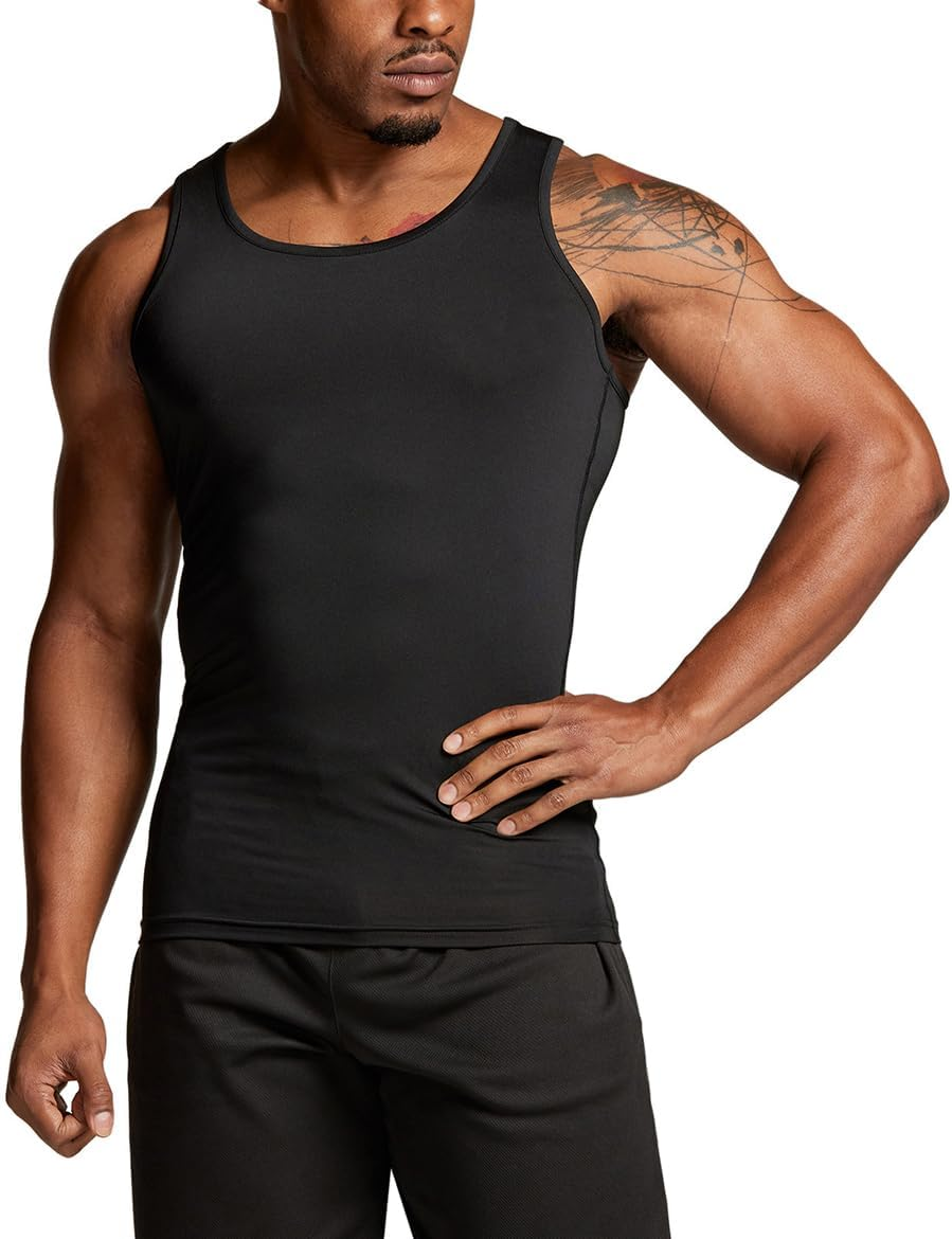 TSLA Men'S Cool Dry Compression Sleeveless Tank Top, Athletic Sports Running Basketball Workout Base Layer TM-MUN04-AUK Xx-Large image number 4