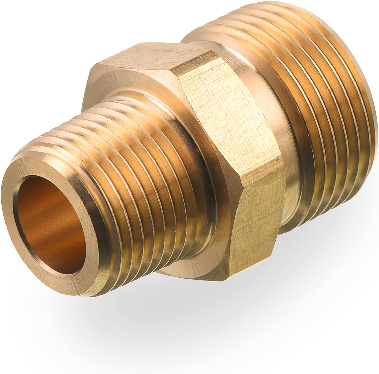 M MINGLE M22 Pressure Washer Fitting, 3/8 Inch NPT Male to M22 14Mm Male Adapter, 4500 PSI image number 1