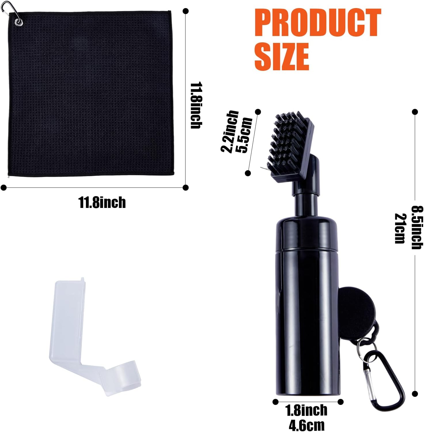 Golf Club Cleaner Brush with Water Spray Bottle, Strong Bristles Non-Leaking Stretchable Golf Brush with Microfiber Golf Towel (11.8 * 11.8 In), Golf Groove Cleaner Kit image number 6