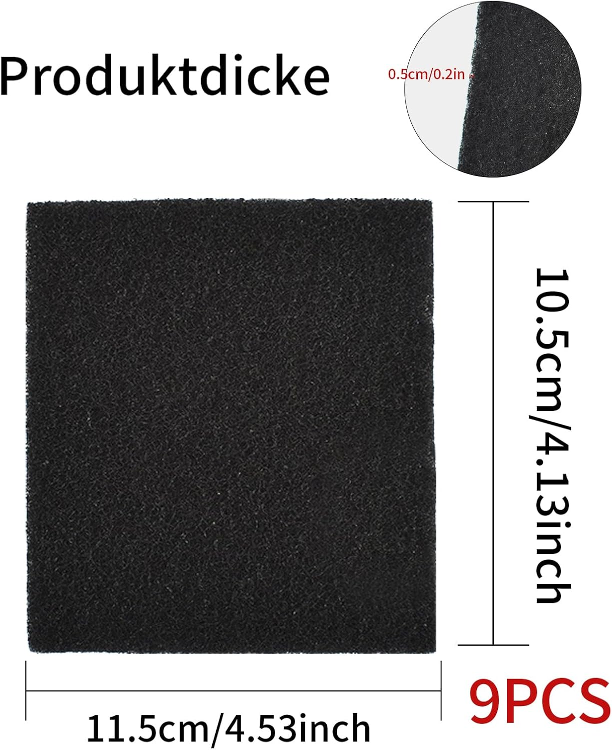 Pack of 9 Cat Litter Tray Activated Carbon Filter Black Carbon Odour Filter Cat Litter Tray with Lid Activated Cat Litter Tray Filter Odour Filter Cat Litter Tray for Completely Closed Cat Litter Tray image number 1