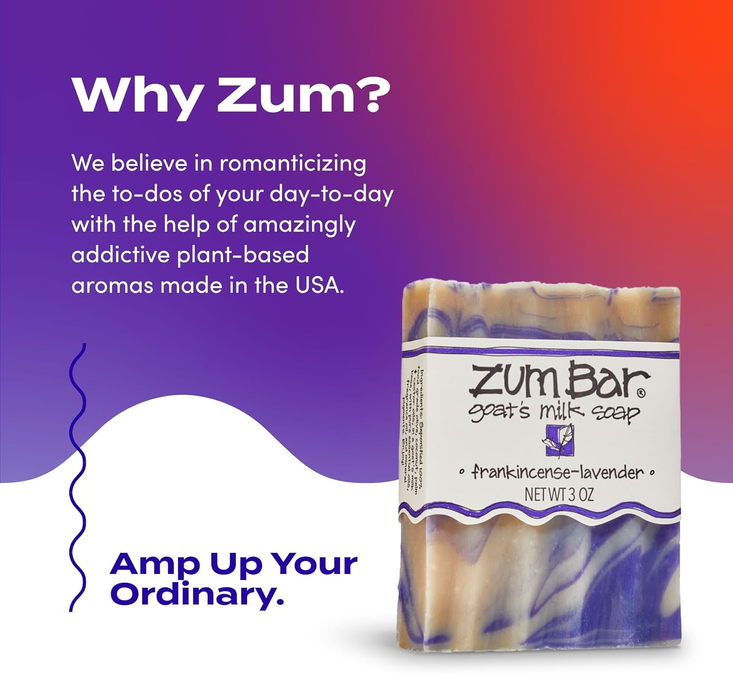 Indigo Wild Zum Goat'S Milk Soap Bar - Bar Soap for Hands & Body Made with Essential Oils - 3 Oz - Frankincense-Lavender (3 Pack) image number 2