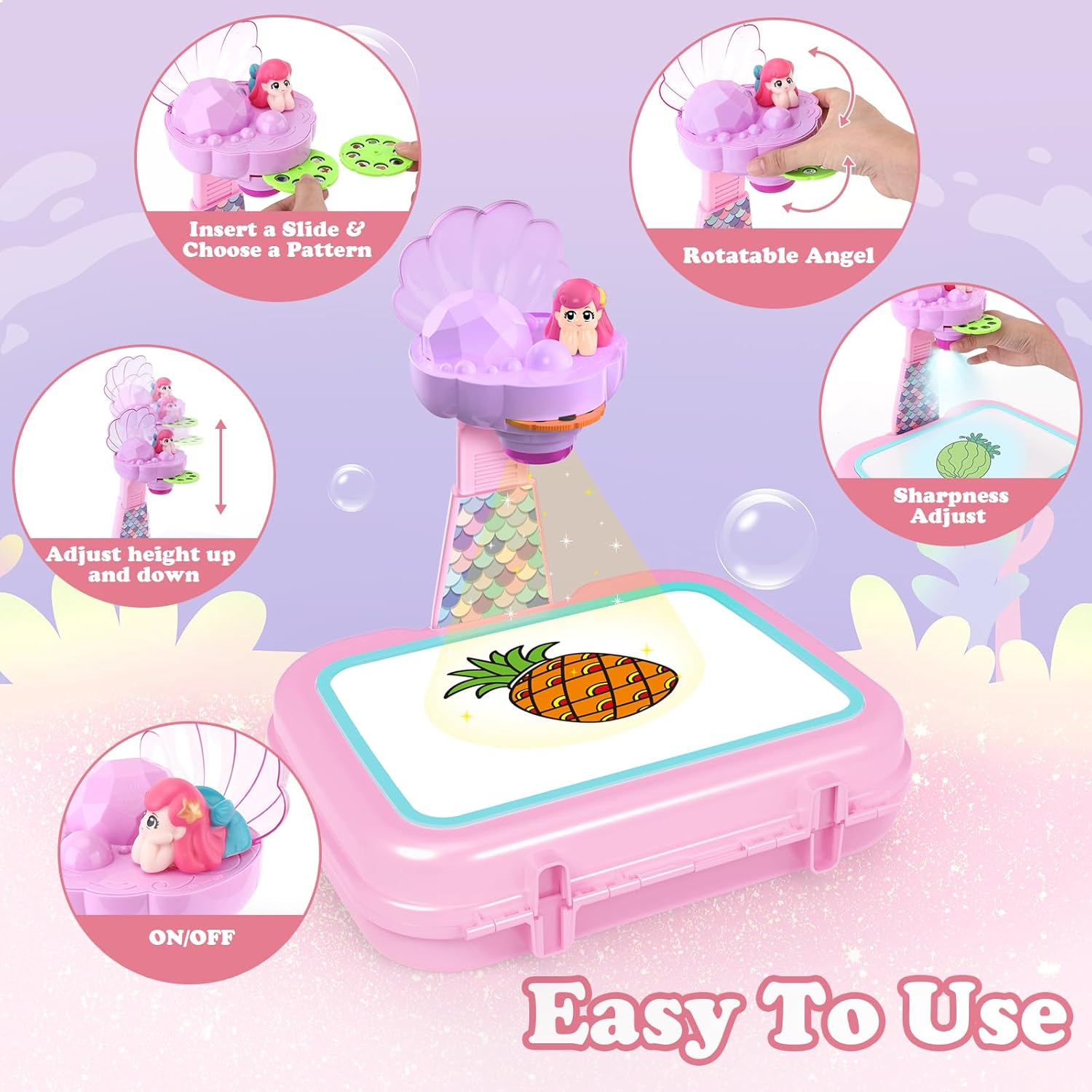 Drawing Projector for Kids Arts and Crafts Includes Drawing Board Crayons Coloring Book Stickers Kids Toys for Age 3 to 6 Years Old Toddler Sensory Montessori Learning Education Travel Toys image number 5