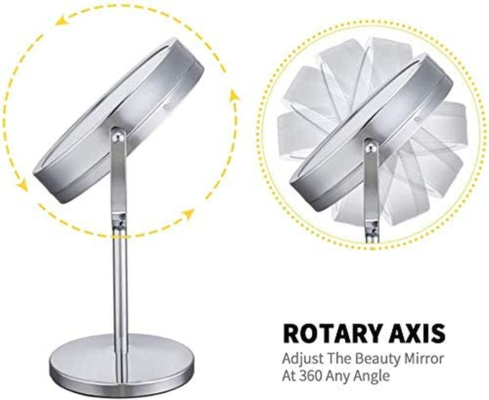 Wowcook Lighted Magnifying Mirrors - 1X / 10X Magnification Eye Makeup Mirror with Light - Touch Screen Adjustable LED Light Polished Chrome 7 Inch Makeup Magnify Mirror image number 1