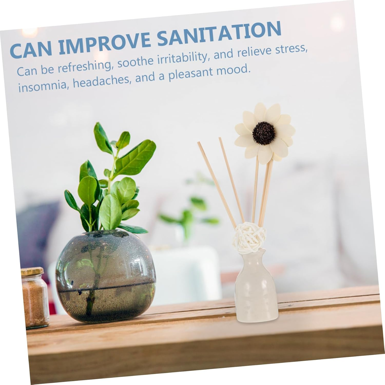 Home Fragrance Aromatherapy Set Rattan Air Freshener Essential Oil Diffuser Fake Flower Ceramic Vase Decor