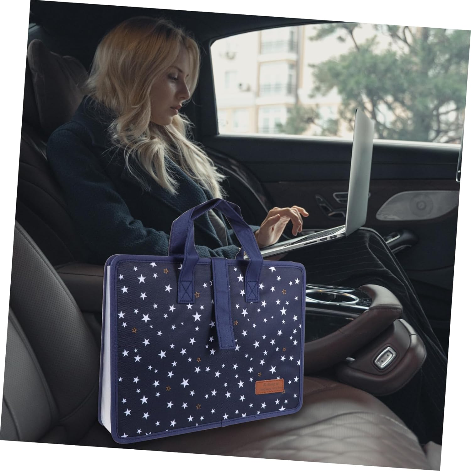 COLLBATH Expanding File Folder Document Bag for Paper Storage Portable Office School Filing Organizer Handle image number 2