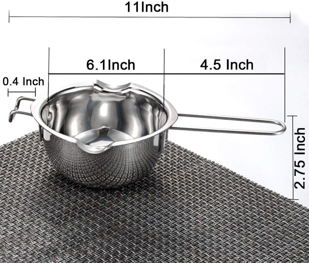 Mini Chocolate Melting Pot Boiler with Heat Resistant Handle, Stainless Steel Warmer Chocolate, Butter, Candy Coffee, Tea, Hot Oil Special Small Pot Warmer (Style 2, One Size) image number 4