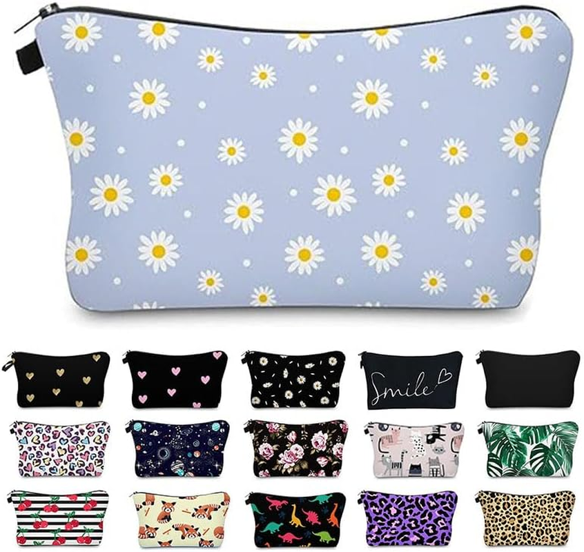 Travel Makeup Case Small, Cosmetic Zipper Bag Waterproof Small Pouch for Purse Mini, Women Cute Traveling Accessories Pouch for Ladies(Golden Heart)