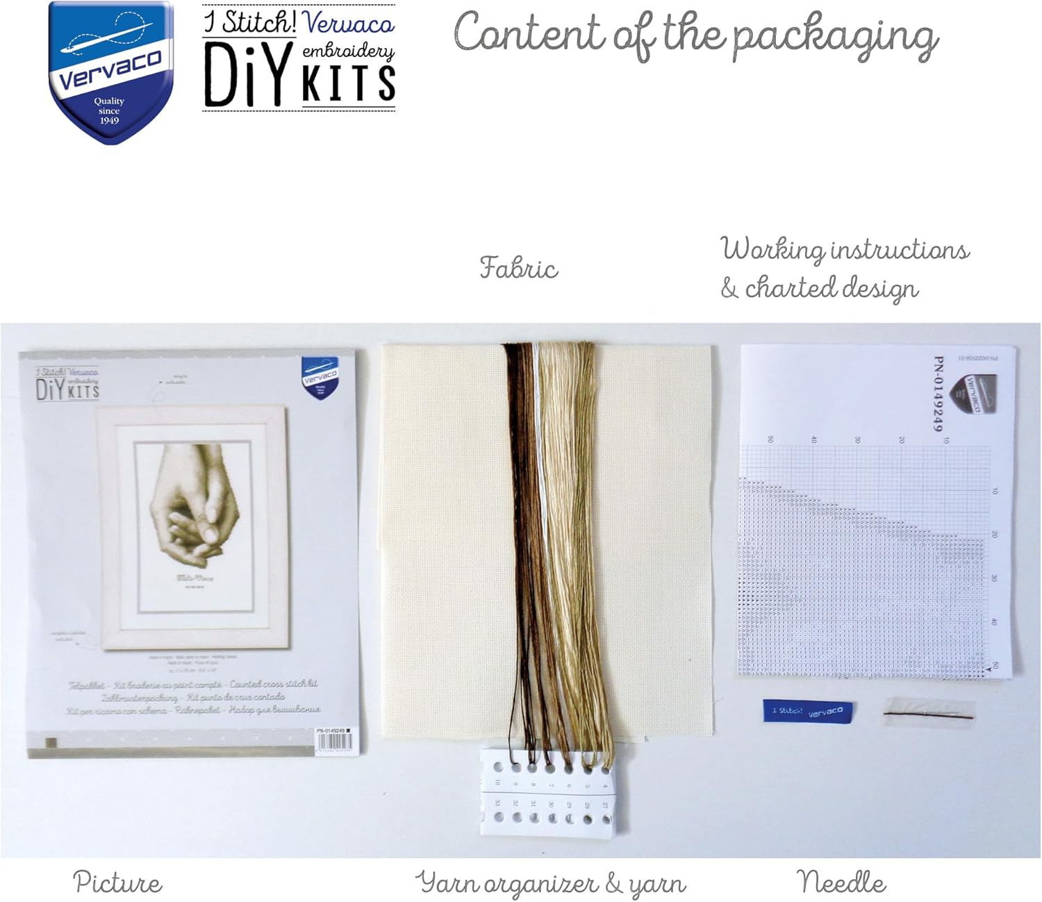 Vervaco Counted Cross Stitch KIT Hand AIDA image number 2