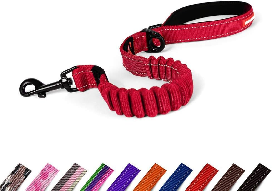 Ezydog Zero Shock Dog Leash 25" - Shock Absorbing Lead for Dogs, Reflective, Neoprene Handle, Soft Nylon Webbing (64Cm, Red) image number 2