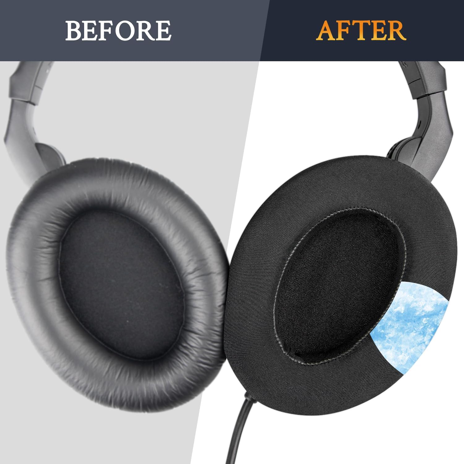 SOULWIT Cooling Gel Earpads Replacement for Sennheiser Hd280/Hd280-13/Hd280-Pro/Hd281/Hmd280/Hmd280 Pro/Hmd280-13/Hmd281/Hmd281 Pro Headphones, Ear Pads Cushions with Noise Isolation Foam - Black image number 6