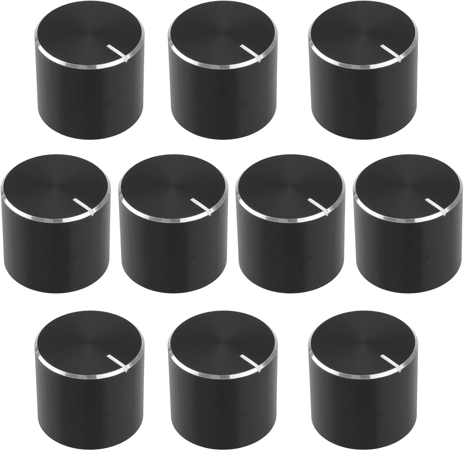 Create Idea 10Pcs 13Mmx15Mm Aluminum Potentiometer Knob Rotary Knob Volume Control Knob Suitable for 6Mm D-Type Shaft Potentiometer Black image number 2