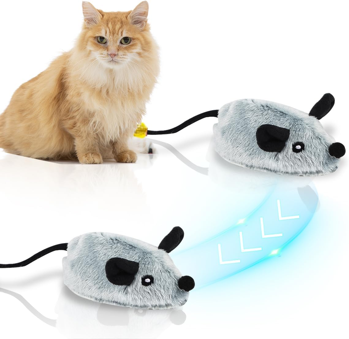 Cat Toy Mouse Cat Toy Mice Cat Toy Interactive Plush Cat Toy Mouse for Cat Interactive Toy Mouse for Cat Run against Boredom image number 5
