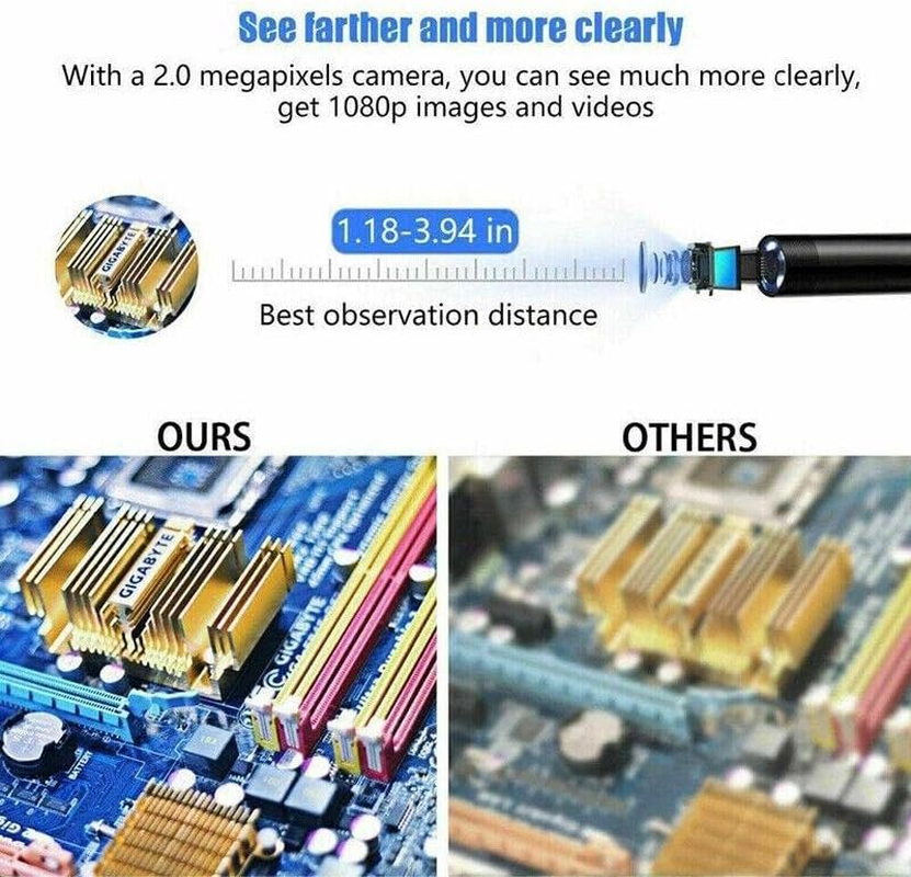 2M Waterproof HD Endoscope USB Type-C Borescope Inspection Snake Camera for Android image number 4