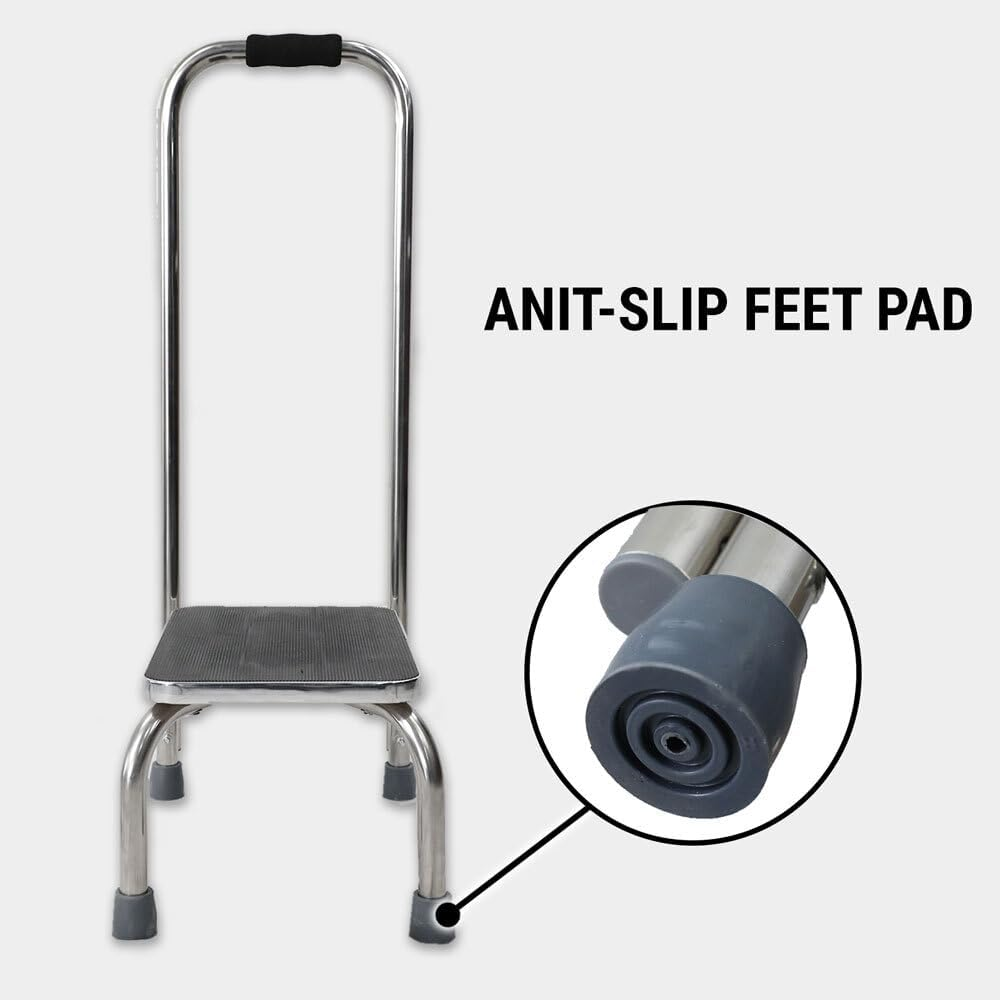 1 Step Stool W/Handle Shower Foot One Stand Ladder Elderly Bedside Kitchen Bath image number 3